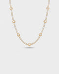 Bruce & Co Pearlescent White Clover Tennis Necklace, Gold-Plated