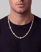 Bruce & Co Pearlescent White Clover Tennis Necklace, Gold-Plated