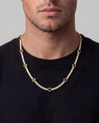 Bruce & Co Black Clover Tennis Necklace, Gold-Plated