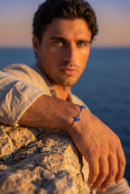Bruce & Co Blue Zircon Clover Bracelet, 316L Stainless Steel