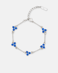 Bruce & Co Blue Zircon Clover Bracelet, 316L Stainless Steel