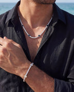 Bruce & Co Pearlescent White Clover Tennis Bracelet, Silver-Plated