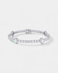 Bruce & Co Pearlescent White Clover Tennis Bracelet, Silver-Plated