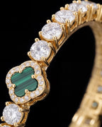 Bruce & Co Green Clover Tennis Bracelet, Gold-Plated