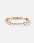 Bruce & Co Pearlescent White Clover Tennis Bracelet, Gold-Plated