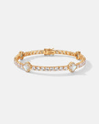 Bruce & Co Pearlescent White Clover Tennis Bracelet, Gold-Plated
