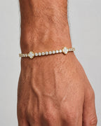 Bruce & Co Pearlescent White Clover Tennis Bracelet, Gold-Plated