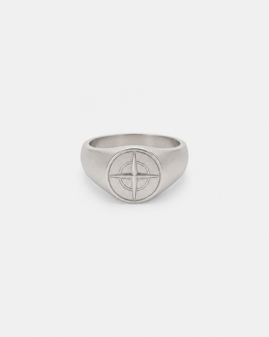 Bruce & Co Men’s Compass Signet Ring, Silver-Tone, US 7–12