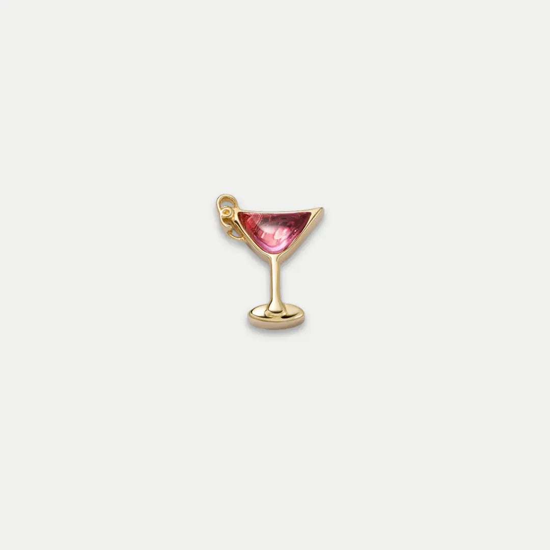 Bruce & Co Pink Cocktail Glass Charm