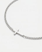 Bruce & Co Men’s Cuban Link Cross Bracelet, Silver-Tone Stainless Steel
