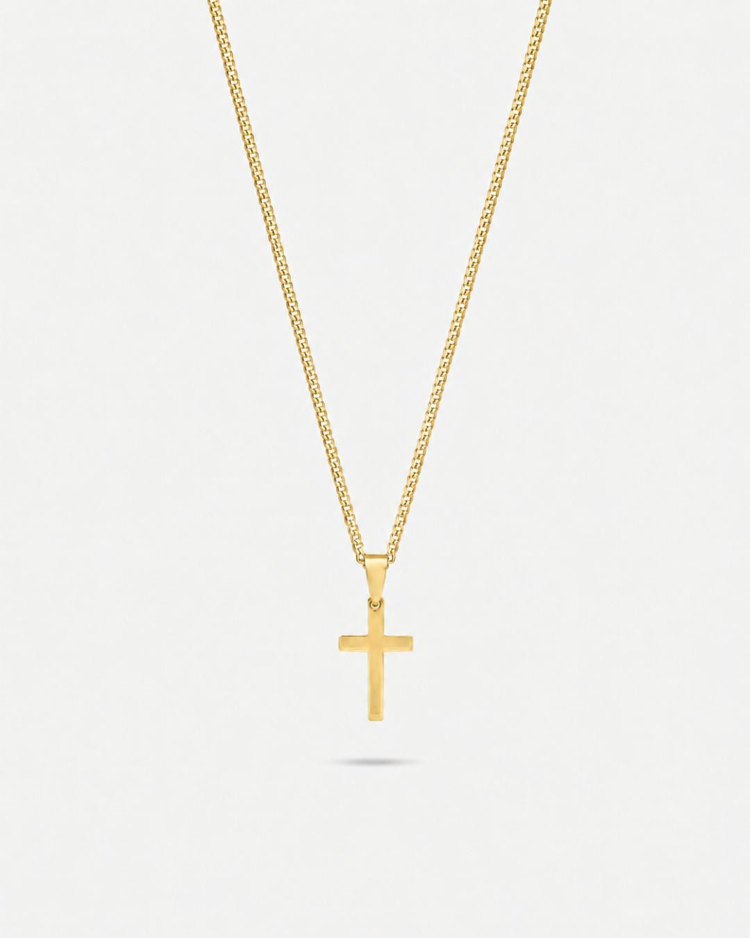 Bruce & Co Men’s Cross Pendant Necklace, 18K Gold-Plated