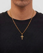 Bruce & Co Men’s Cross Pendant Necklace, 18K Gold-Plated