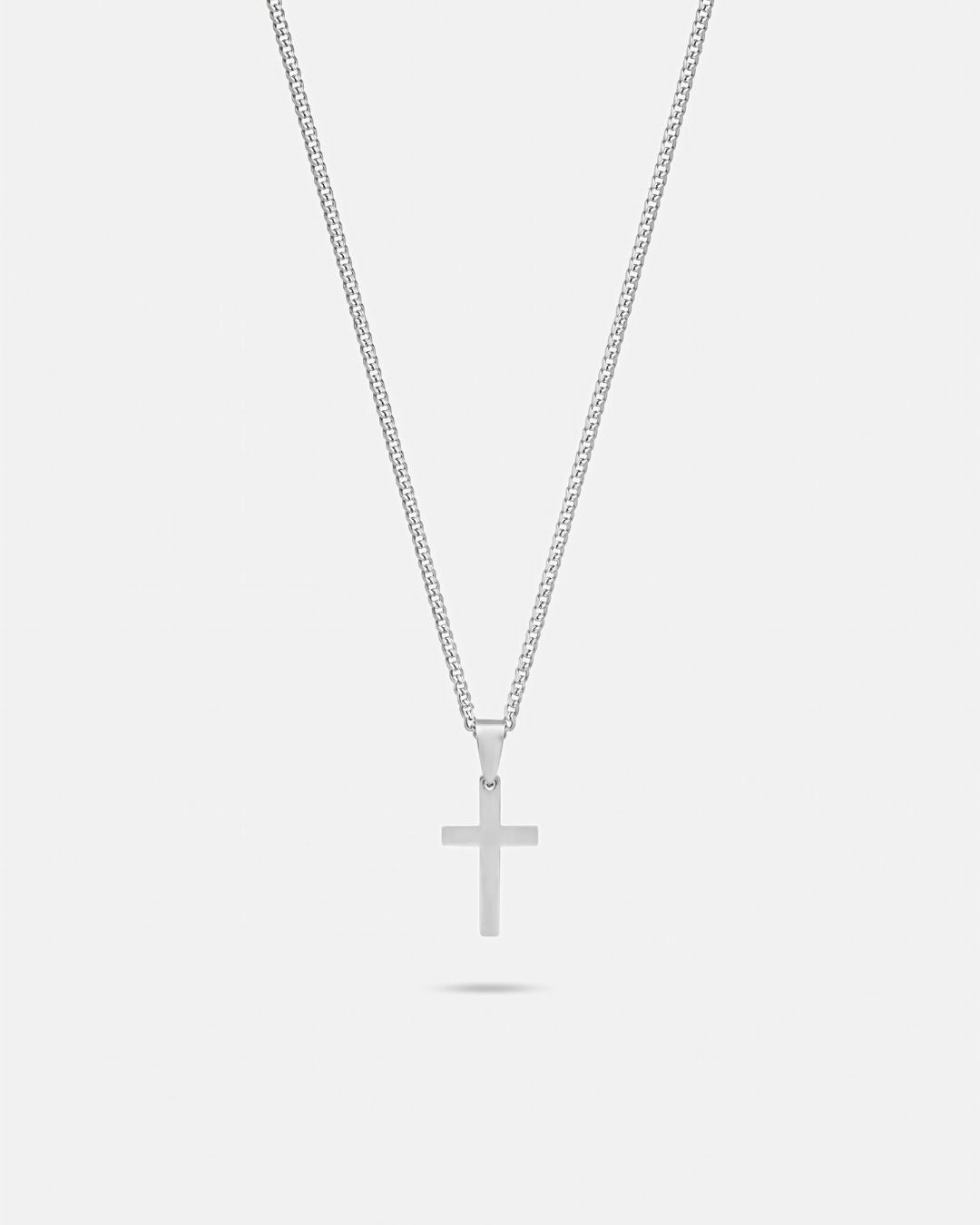 Bruce & Co Men’s Cross Pendant Necklace, Silver-Tone Stainless Steel