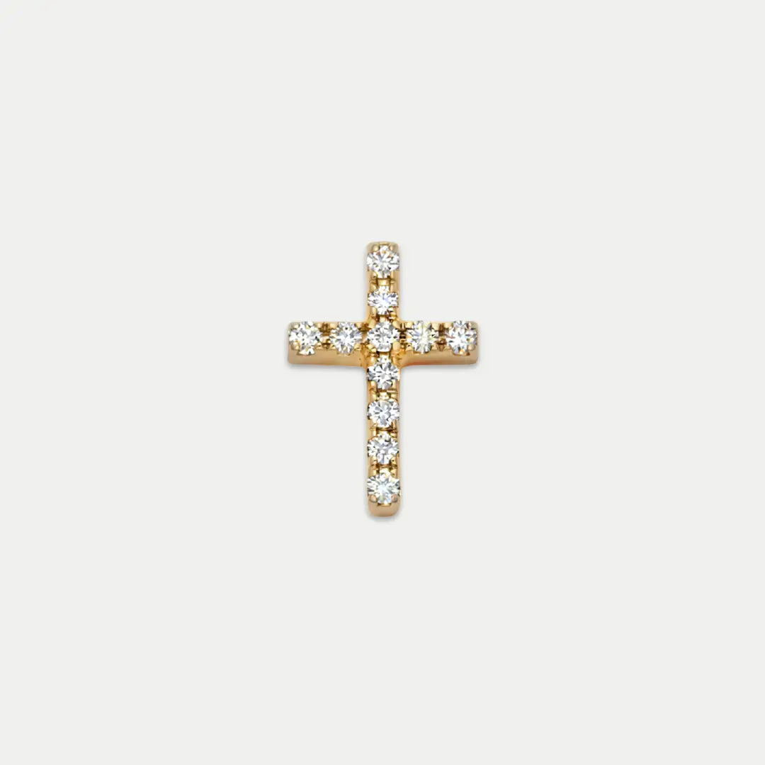 Cross Charm with Clear Decorative Details
