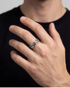 Bruce & Co Crown of Thorns Openwork Ring, Silver-Tone Stainless Steel