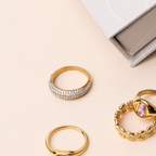 Bruce & Co Day & Night – Plain and Pavé Zircon Rings Set
