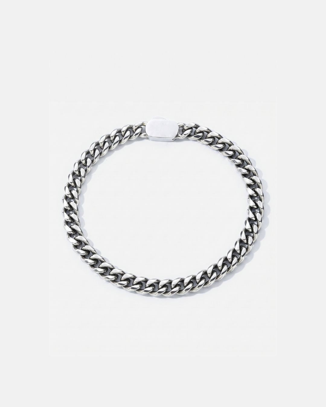 Bruce & Co Men’s Cuban Link Bracelet, 6 mm, Platinum-Plated