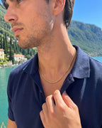 Bruce & Co Men’s 18K Gold-Plated Cuban Chain Necklace, 3 mm