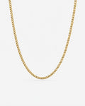 Bruce & Co Men’s 18K Gold-Plated Cuban Chain Necklace, 3 mm