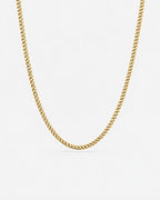 Bruce & Co Men’s 18K Gold-Plated Cuban Chain Necklace, 3 mm