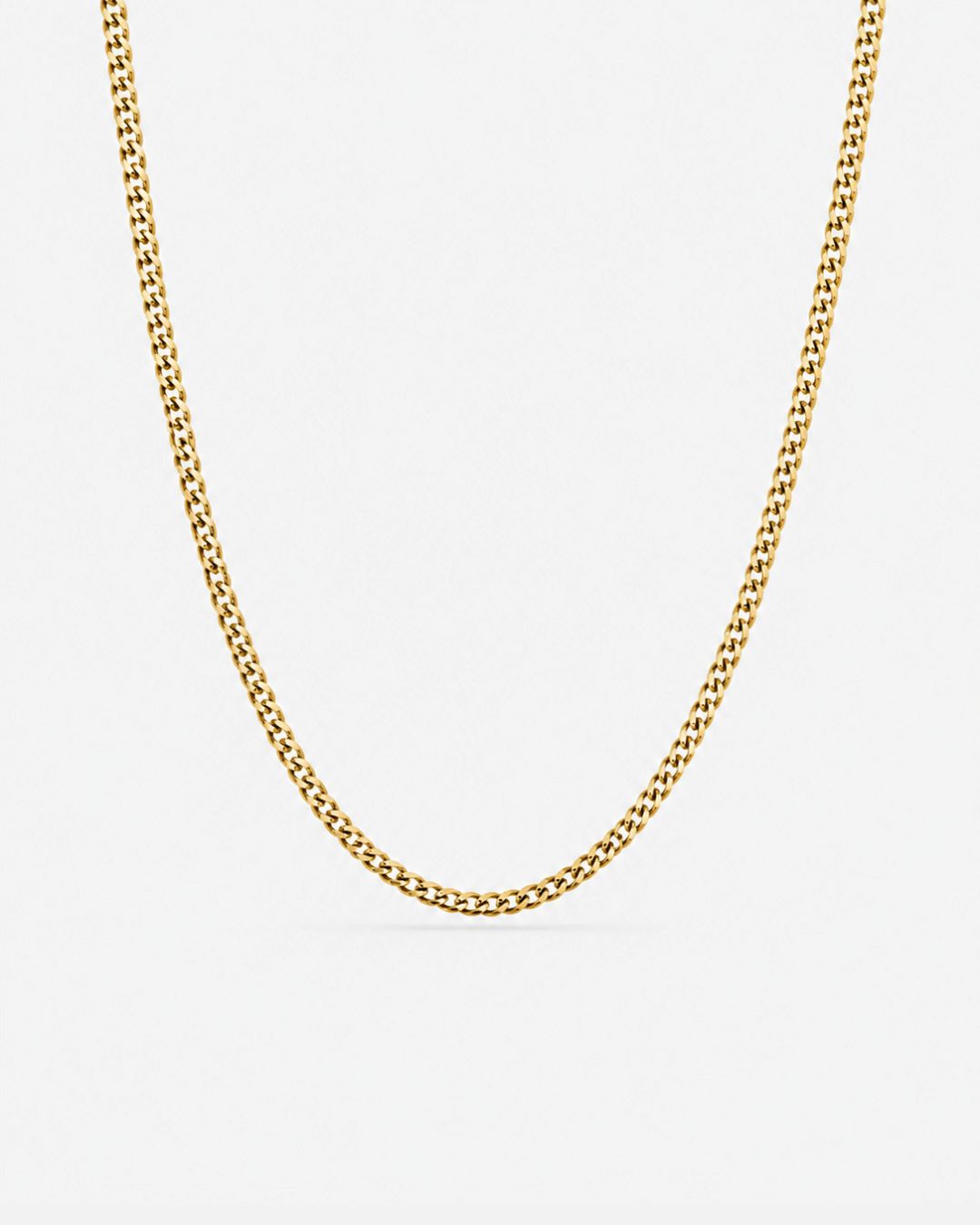 Bruce & Co Men’s 18K Gold-Plated Cuban Chain Necklace, 3 mm