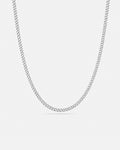 Bruce & Co Men’s Silver-Tone Stainless Steel Cuban Chain Necklace, 3 mm