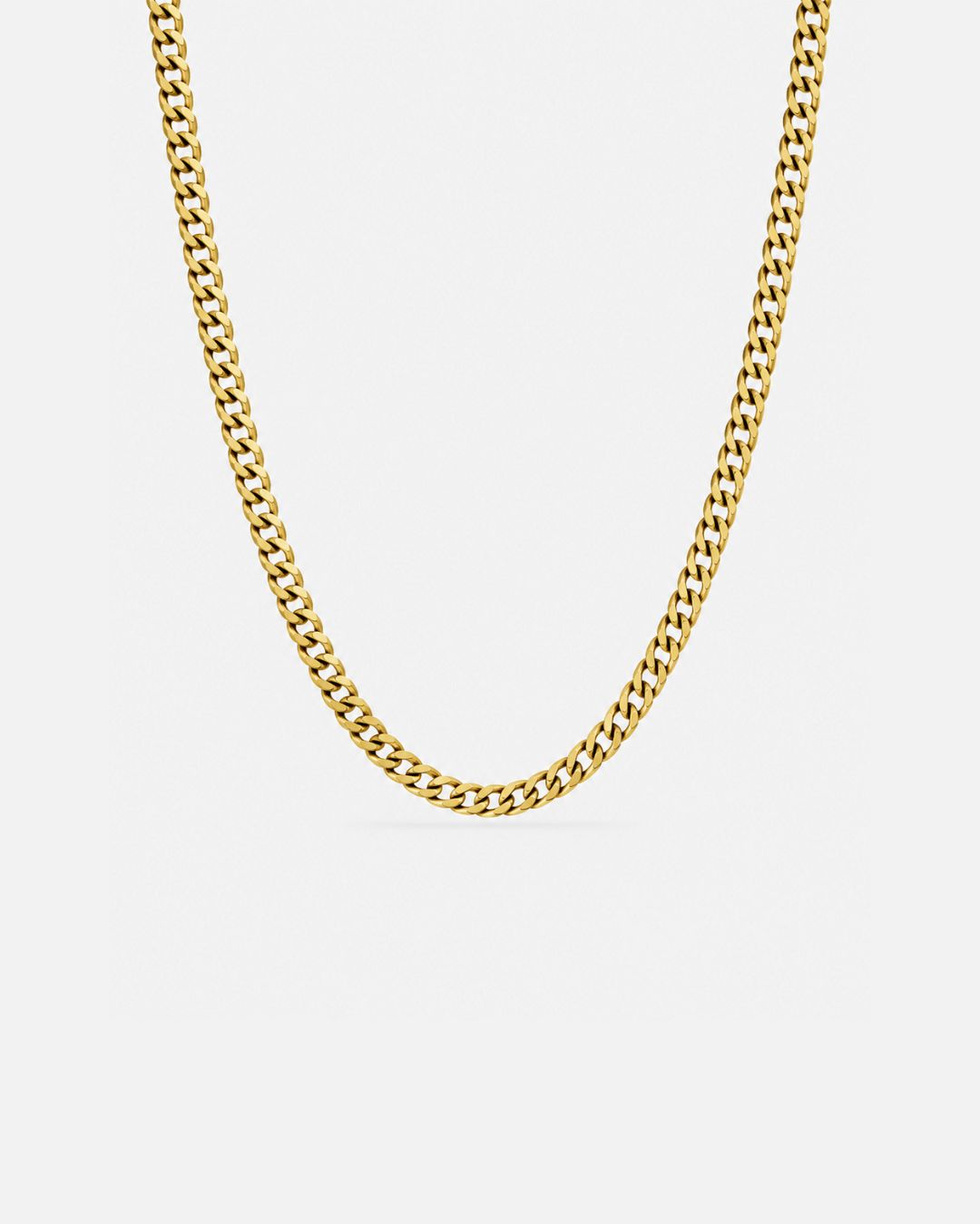 Bruce & Co Men’s 18K Gold-Plated Cuban Chain Necklace, 5 mm