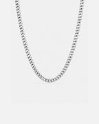 Bruce & Co Men’s Silver-Tone Stainless Steel Cuban Chain Necklace, 5 mm