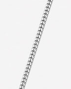 Bruce & Co Men’s Silver-Tone Stainless Steel Cuban Chain Necklace, 5 mm