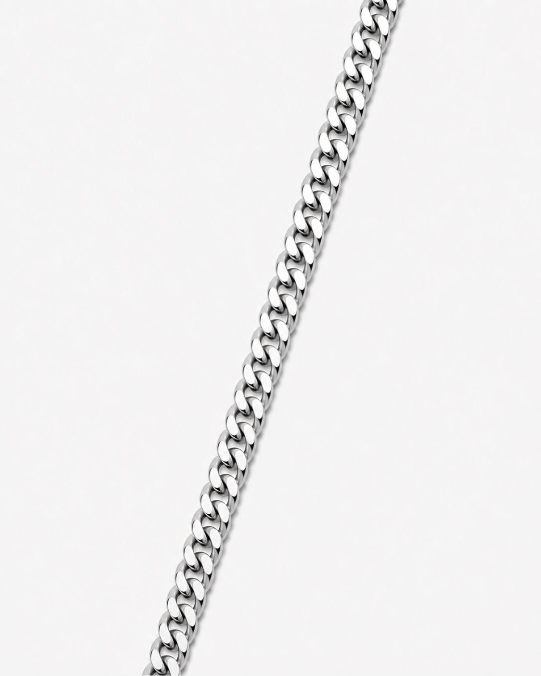 Bruce & Co Men’s Silver-Tone Stainless Steel Cuban Chain Necklace, 5 mm