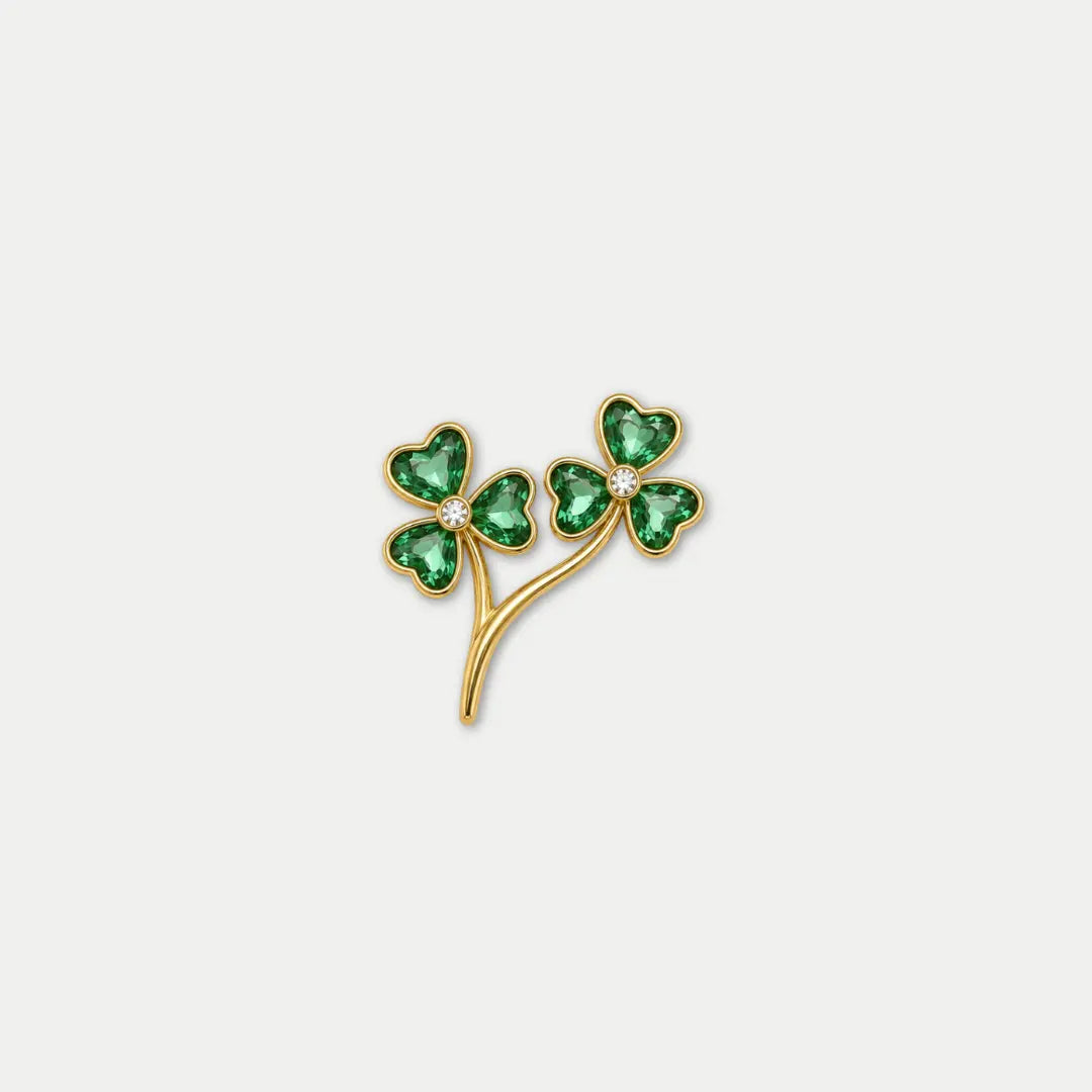 Bruce & Co Double Green Clover Branch Charm