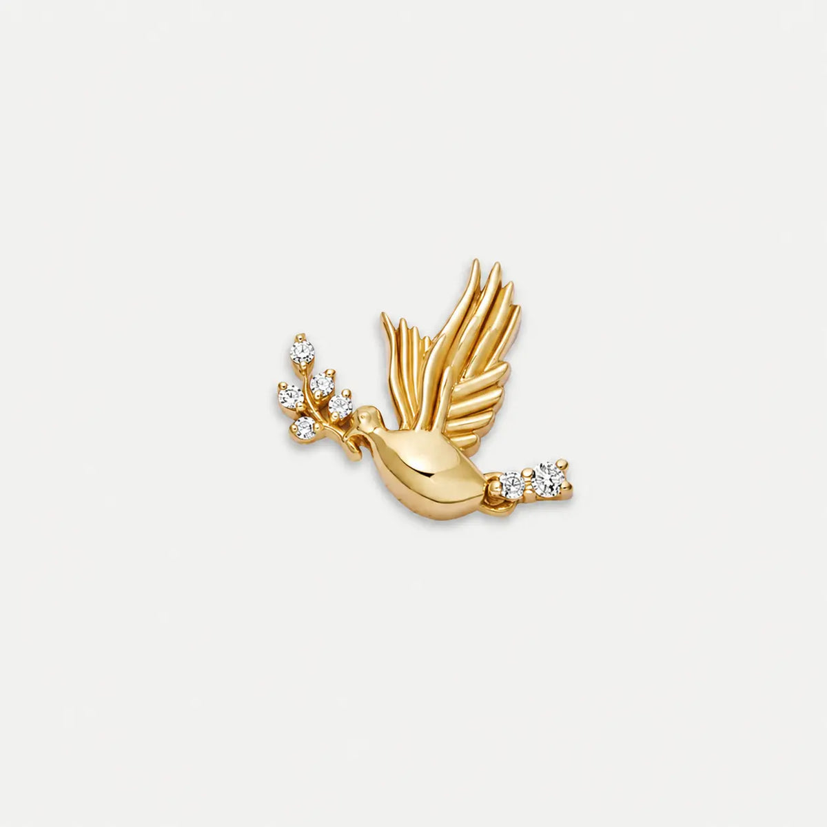 Bruce & Co Flying Dove Charm in Gold Tone