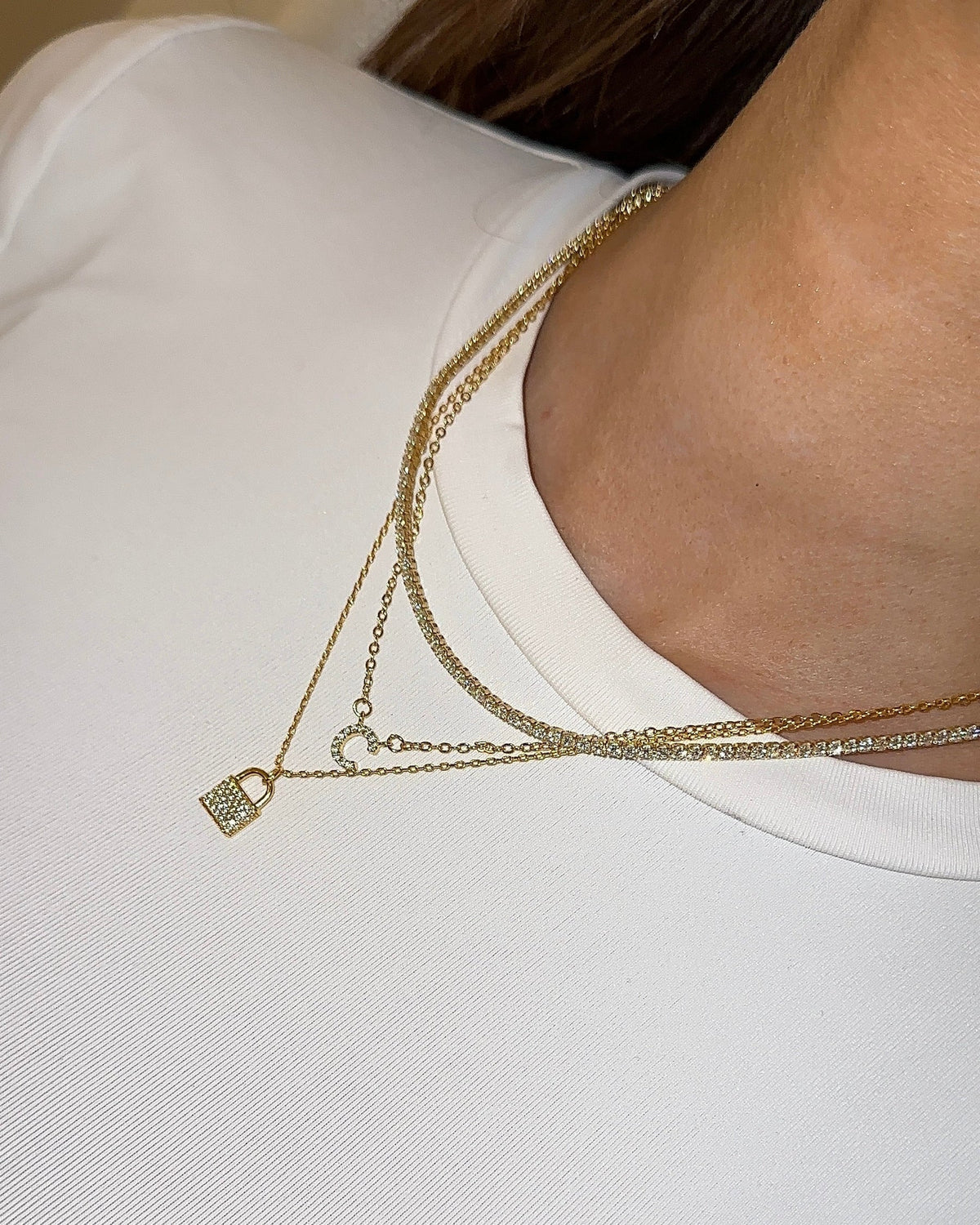 Crystal Initial Pendant Necklace, A–Z