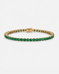 Bruce & Co Green Zircon Tennis Bracelet, 4 mm, 14K Gold-Plated