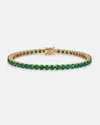 Bruce & Co Green Zircon Tennis Bracelet, 4 mm, 14K Gold-Plated