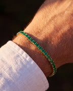 Bruce & Co Reserva – Green Tennis Bracelet, 4 mm, 14K Gold-Plated