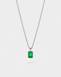 Bruce & Co Men’s 1 ct Lab-Grown Emerald Pendant Necklace, 925 Silver Pendant