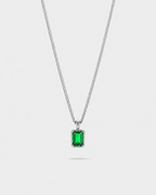 Bruce & Co Men’s 1 ct Lab-Grown Emerald Pendant Necklace, 925 Silver Pendant