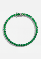 Bruce & Co Reserva – Green Zircon Tennis Bracelet, 4 mm, Silver-Plated