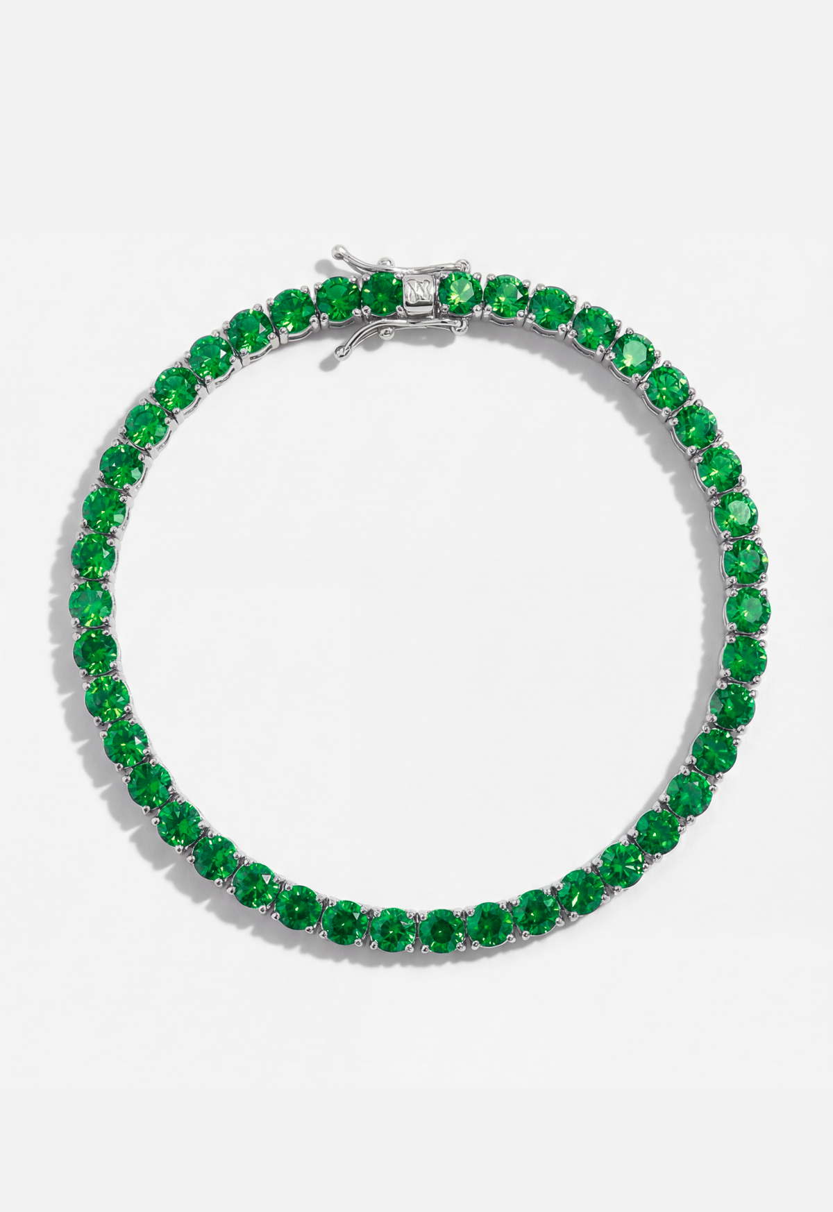 Bruce & Co Reserva – Green Zircon Tennis Bracelet, 4 mm, Silver-Plated