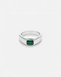 Bruce & Co Men’s 1 Carat Lab-Grown Emerald Signet Ring in 925 Sterling Silver