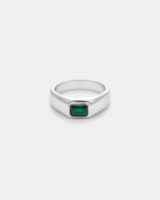 Bruce & Co Men’s 1 Carat Lab-Grown Emerald Signet Ring in 925 Sterling Silver