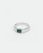 Bruce & Co Men’s 1 Carat Lab-Grown Emerald Signet Ring in 925 Sterling Silver