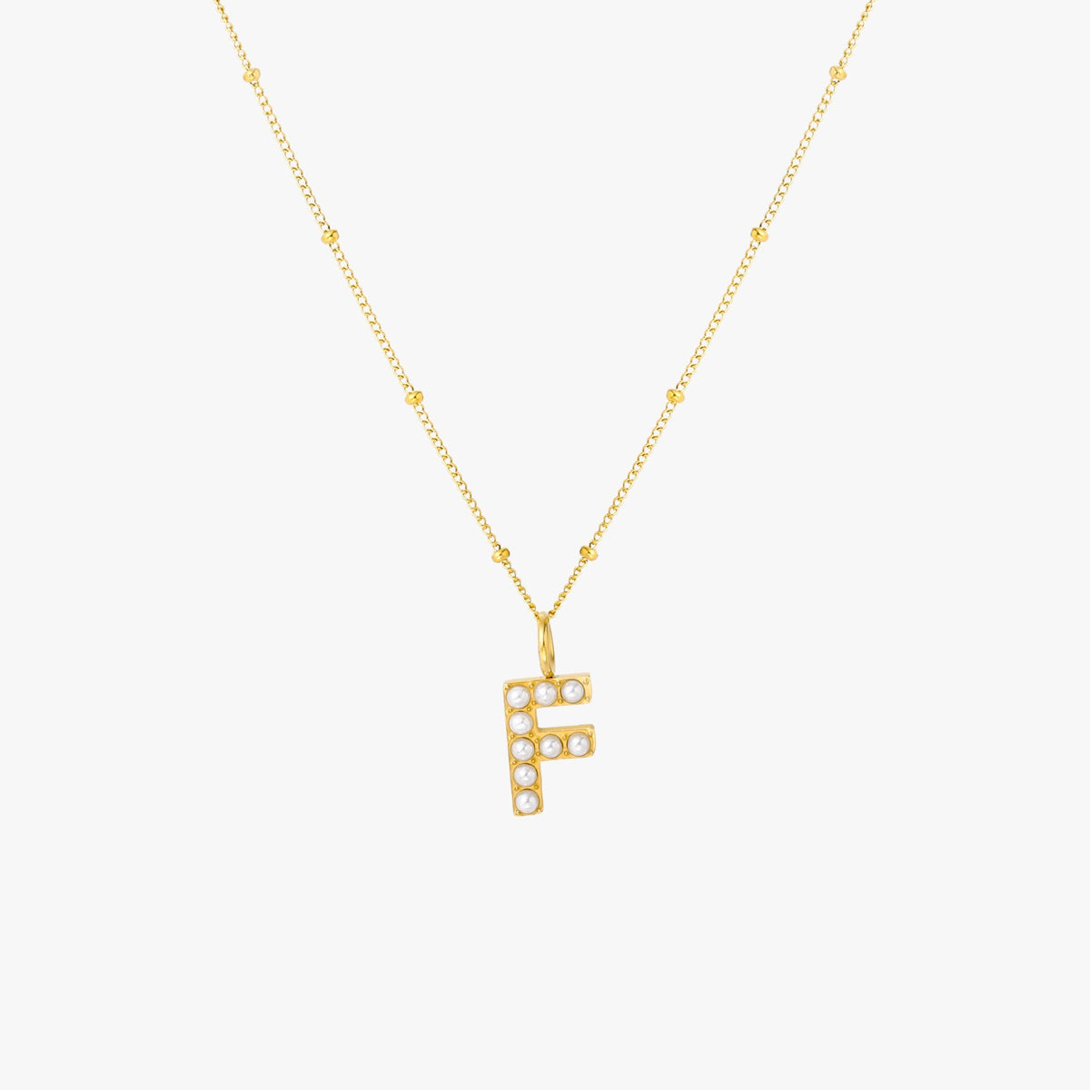 Bruce & Co Mother-of-Pearl Initial Necklace, A–Z