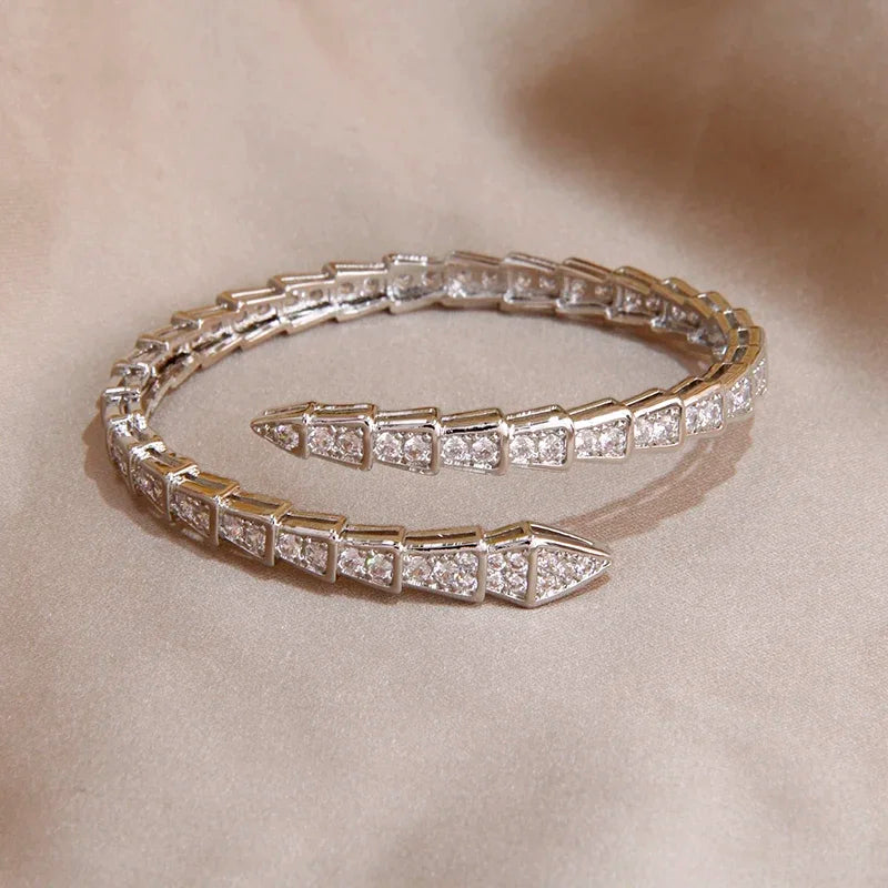 Crystal Detail Serpent Wrap Bracelet — Astra