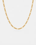 Bruce & Co Men’s 18K Gold-Plated Figaro Chain Necklace, 3 mm