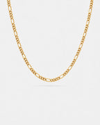 Bruce & Co Men’s 18K Gold-Plated Figaro Chain Necklace, 3 mm