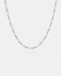 Bruce & Co Men’s Silver-Tone Stainless Steel Figaro Chain Necklace, 3 mm