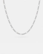 Bruce & Co Men’s Silver-Tone Stainless Steel Figaro Chain Necklace, 3 mm