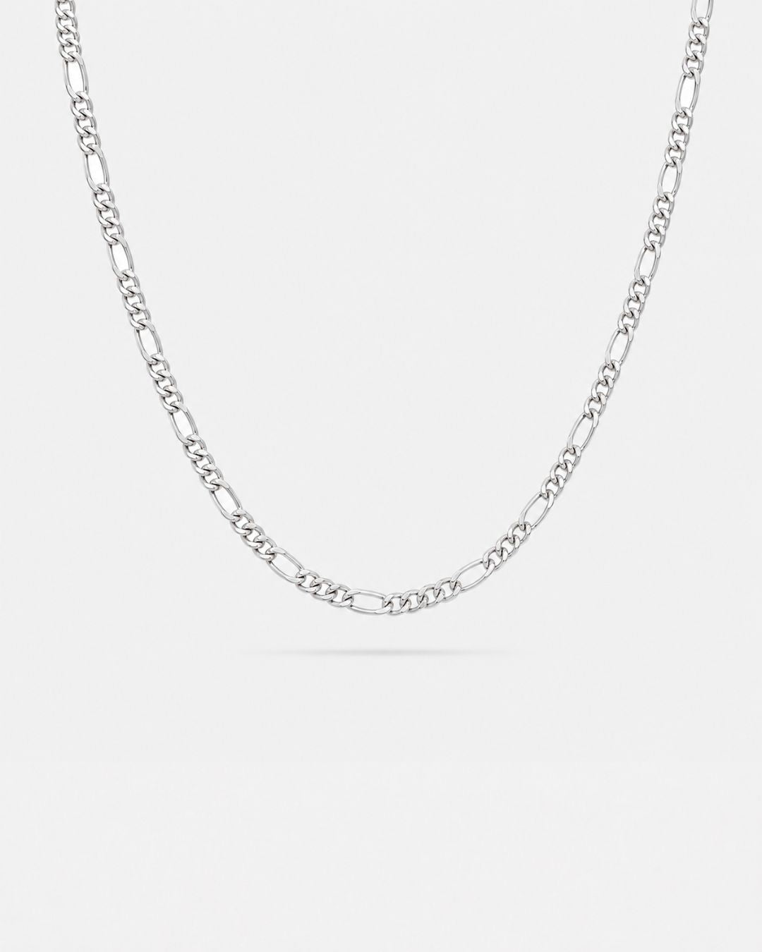Bruce & Co Men’s Silver-Tone Stainless Steel Figaro Chain Necklace, 3 mm